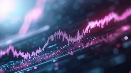 Dynamic data visualization with vibrant colors illustrating a trend in digital analytics and financial growth.