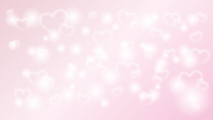 ピンクのハートのキラキラ背景