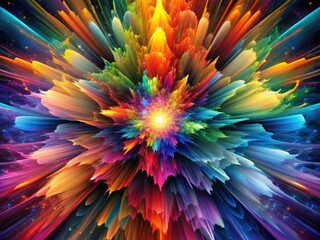 Obraz premium Chromatic Flash: Explosions of color, abstract patterns, iridescent effects, vibrant, dynamic, unpredictable