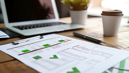 Printed Project Progress Report with Completed Milestones and Green Check Marks
