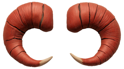 PNG Two red curved horns