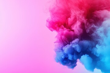 Fototapeta premium Colorful abstract smoke in pink, blue, and magenta on gradient background, perfect for creative design, web backgrounds, or art projects.