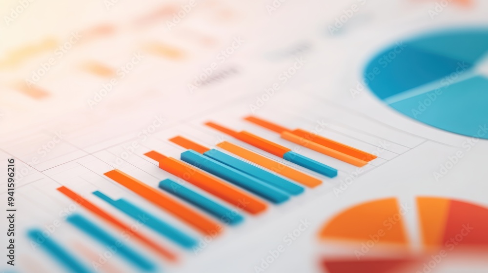 Aufkleber colorful charts and graphs showcase data analysis and visualization techniques for business presenta