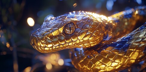 The Chinese New Year of the Snake is celebrated on February 13th, and this image is suitable for the new year symbol of the snake in 2025.