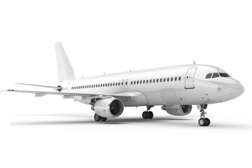 Fototapeta premium A white jetliner parked on the runway at an airport