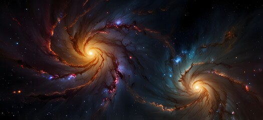 Two stars collide in a dramatic cosmic chiaroscuro display