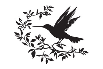 Hummingbird silhouette vector