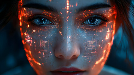 Futuristic Digital Interface 3D Illustration