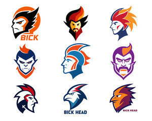 Obraz premium Man vector head people symbols Brain Creative mind, design icon logo colors.