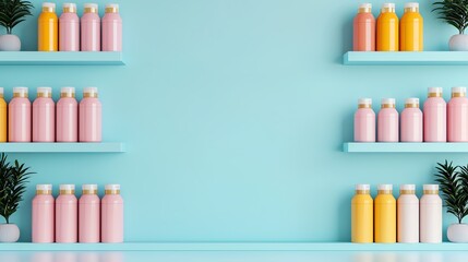 Retail stockroom, backroom with organized products, 3D illustration