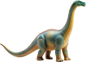 Tall dinosaur brachiosaurus, prehistoric herbivore, toy model