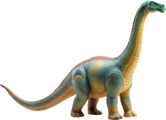 Tall dinosaur brachiosaurus, prehistoric herbivore, toy model