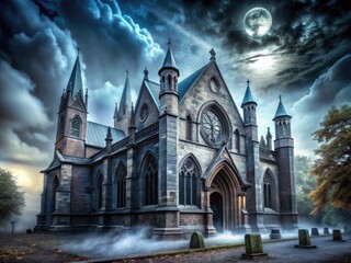 - Concept: Gothic architecture, ghostly apparitions