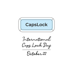 line art of International Caps Lock Day good for International Caps Lock Day celebrate. line art.