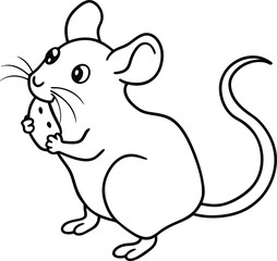 Delightful mouse line art for children to color and express their artistic flair in a coloring book
