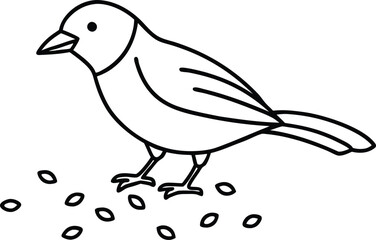 Adorable small-bird sketches ideal for children's coloring books with playful details
