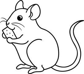 Obraz premium Simple mouse line art perfect for kids to color and enjoy creative fun in their coloring books