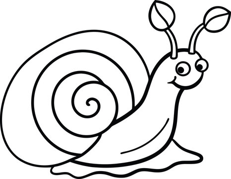 recommend clip art: Kids will love coloring this snail line art illustration featuring a friendly snail design great for developing creativity and fine motor skills
                    
                    