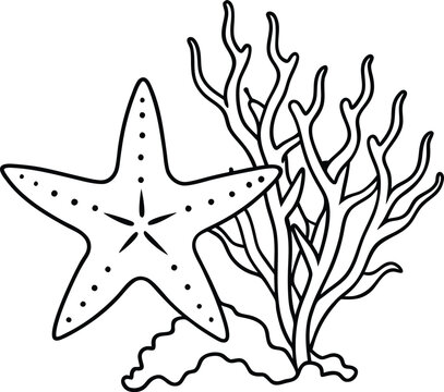 recommend clip art: Cute starfish line art for kids coloring book ideal for young artists easy to color and encourages artistic expression
                    
                    