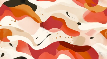 Fototapeta premium Abstract Seamless Background with Organic Shapes in Warm Earth Tones for Modern Design Projects