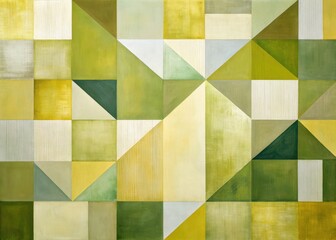 ContemporarySquashMix: Modern, minimalist, geometric, pastel yellow, olive green, abstract art