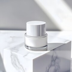 Sleek and Radiant Anti Aging Skincare Product on Minimalist White Background