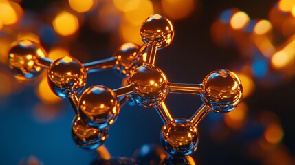 Abstract 3d render of molecule structure. Molecule structure. 3d illustration. Science, technology and medical background.
