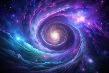 Cosmic Nebula: Celestial, cosmic, purple, indigo, swirling energy