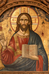 Icon of Christ Pantocrator with Gold Background