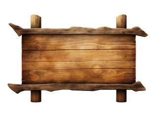 Fototapeta premium Wooden Signboard With Rustic Charm isolated on transparent png background