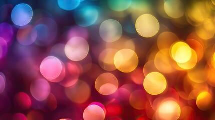 Obraz premium Bokeh lights in a color wheel pattern, forming a vibrant and abstract background full of colorful hues and soft edges.