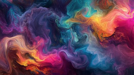 Obraz premium mixture of different colors of flow, 16:9