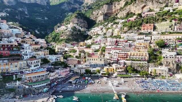 Aerial View of Amalfi and Positano, Italy