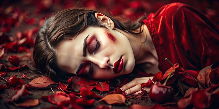 Crimson Elegy: Nostalgic, somber, melancholy, deep burgundy, dried blood