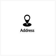 map pointer icon, address icon design with black and white color