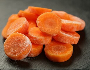 Tiefk&uuml;hl M&ouml;hrenscheiben auf Schieferplatte