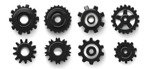 Obraz premium Collection of Black Gears