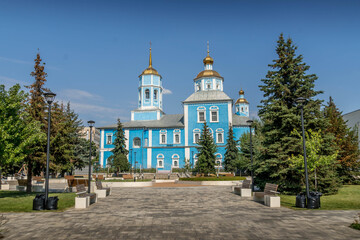 The Smolensk cathedral, a Christian Orthodox church in the downtown of Belgorod, western Russia.
