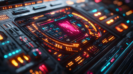 Futuristic Technology Interface 3D Illustration