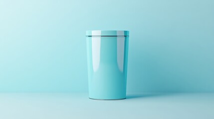 Modern 3D Bathroom Trash Bin Icon on Light Blue Background