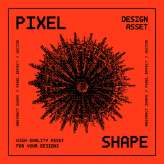 Abstract vector shape with bitmap dither effect
