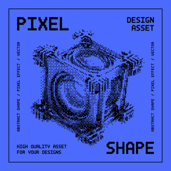 Abstract vector shape with bitmap dither effect