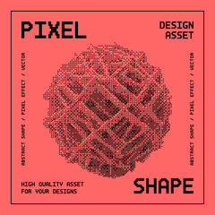 Abstract vector shape with bitmap dither effect