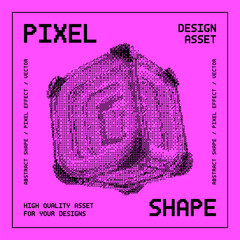 Abstract vector shape with bitmap dither effect