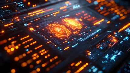 Futuristic Technology Interface 3D Illustration