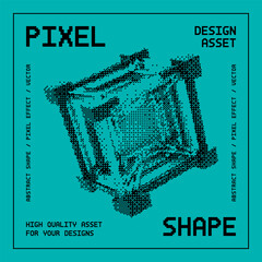 Abstract vector shape with bitmap dither effect