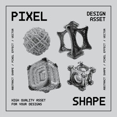 Abstract vector shape with bitmap dither effect