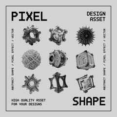 Abstract vector shape with bitmap dither effect