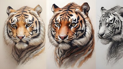AI produces tiger drawings.