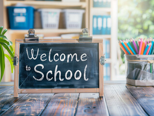 Obraz premium art welcome back to school background